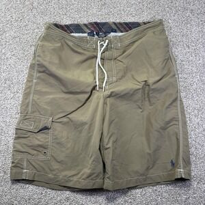 Polo By Ralph Lauren Shorts Mens Large Beige Board Shorts Swim Trunks Quick Dry